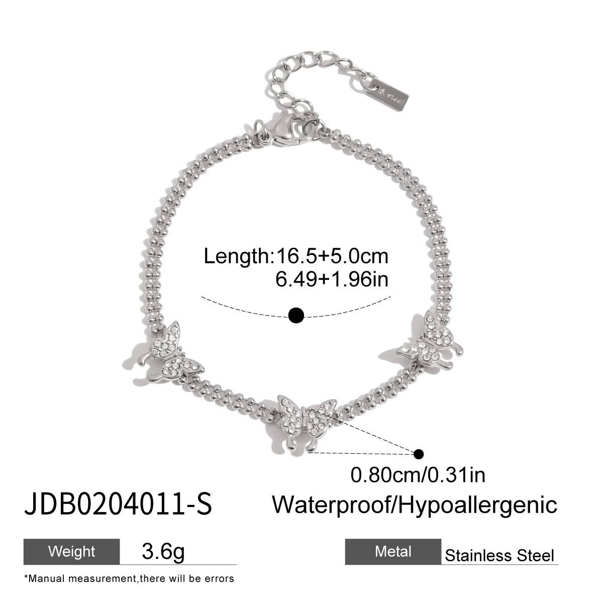 Stainless Steel Charm Linked Chain Strand Bracelet