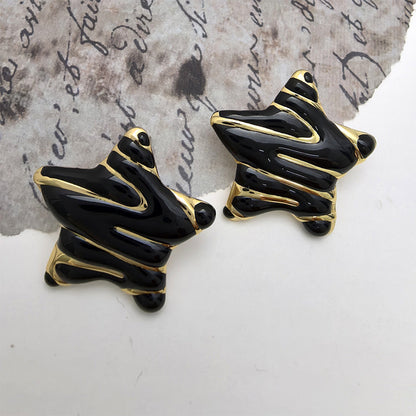 Luxury Star Handmade Drip Glaze Stud Earrings