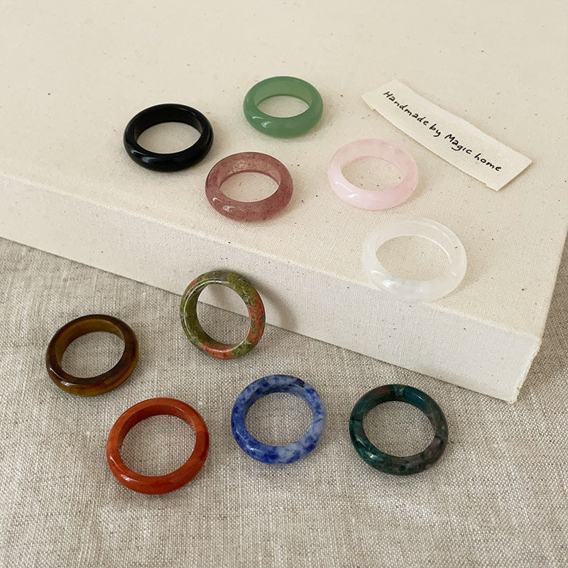 Simple Versatile Natural Crystal Rings