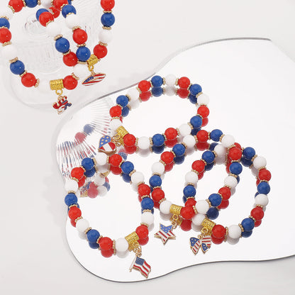 Minimalist USA Pendant Acrylic Beaded Bracelet