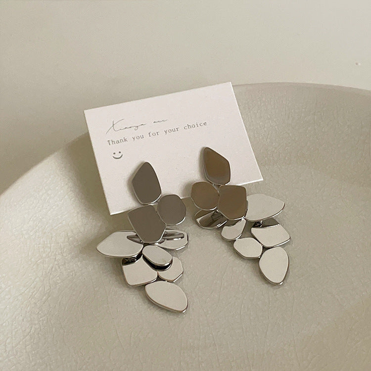 Exaggerated Geometric Drop Stud Earrings