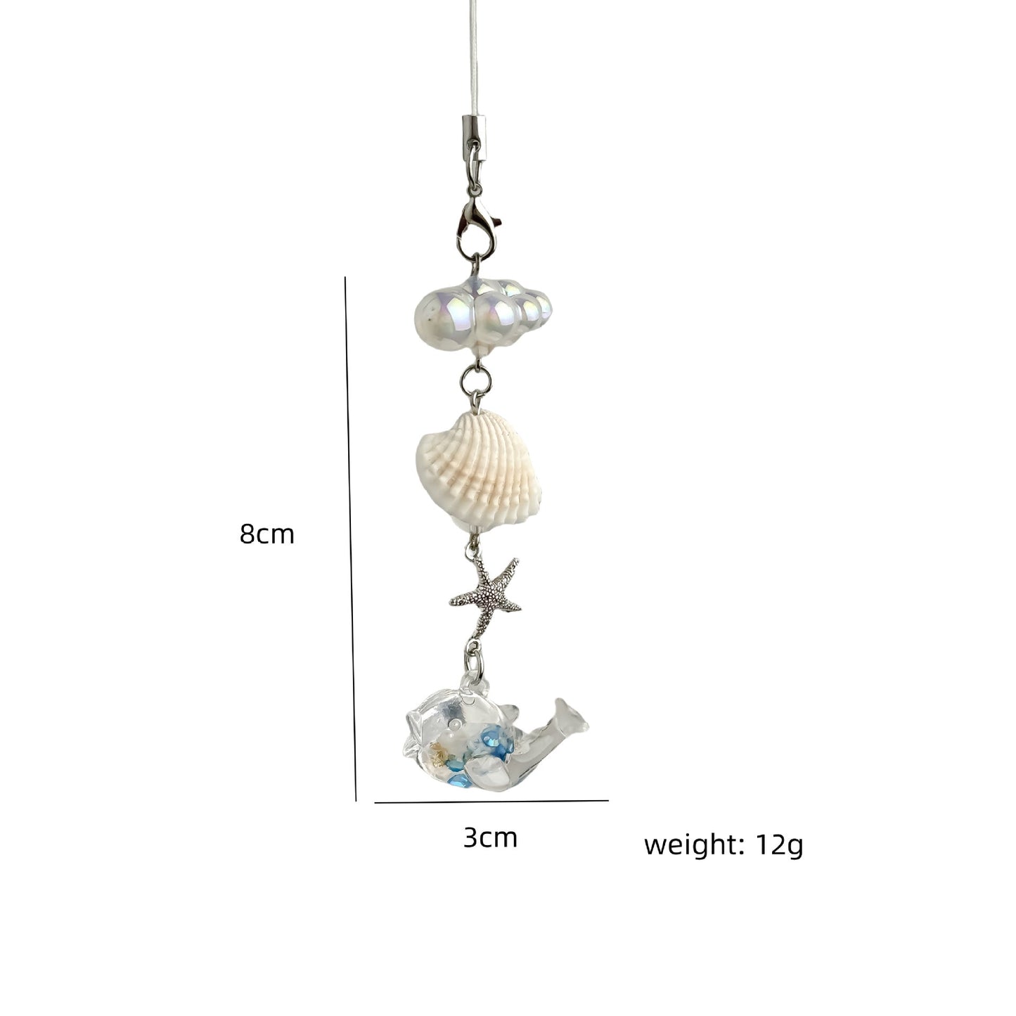 Luminous Transparent Whale Keychain Bag Charm