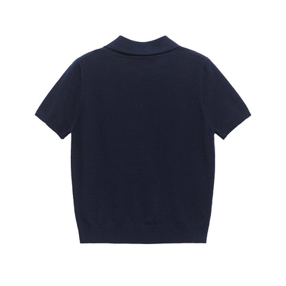 Casual Short Sleeve Plolo Collar Tops