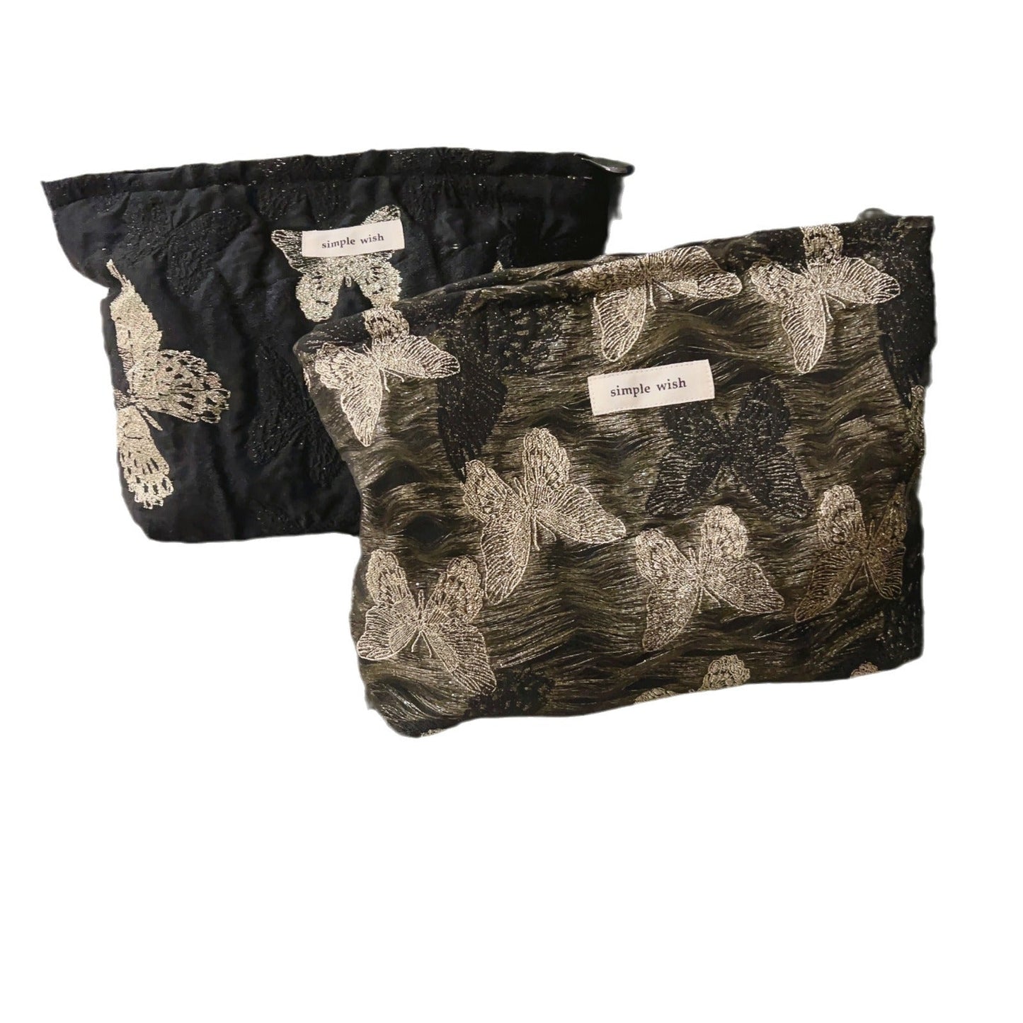 Aesthetic Golden Butterfly Makeup Bag