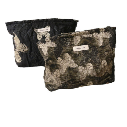 Aesthetic Golden Butterfly Makeup Bag