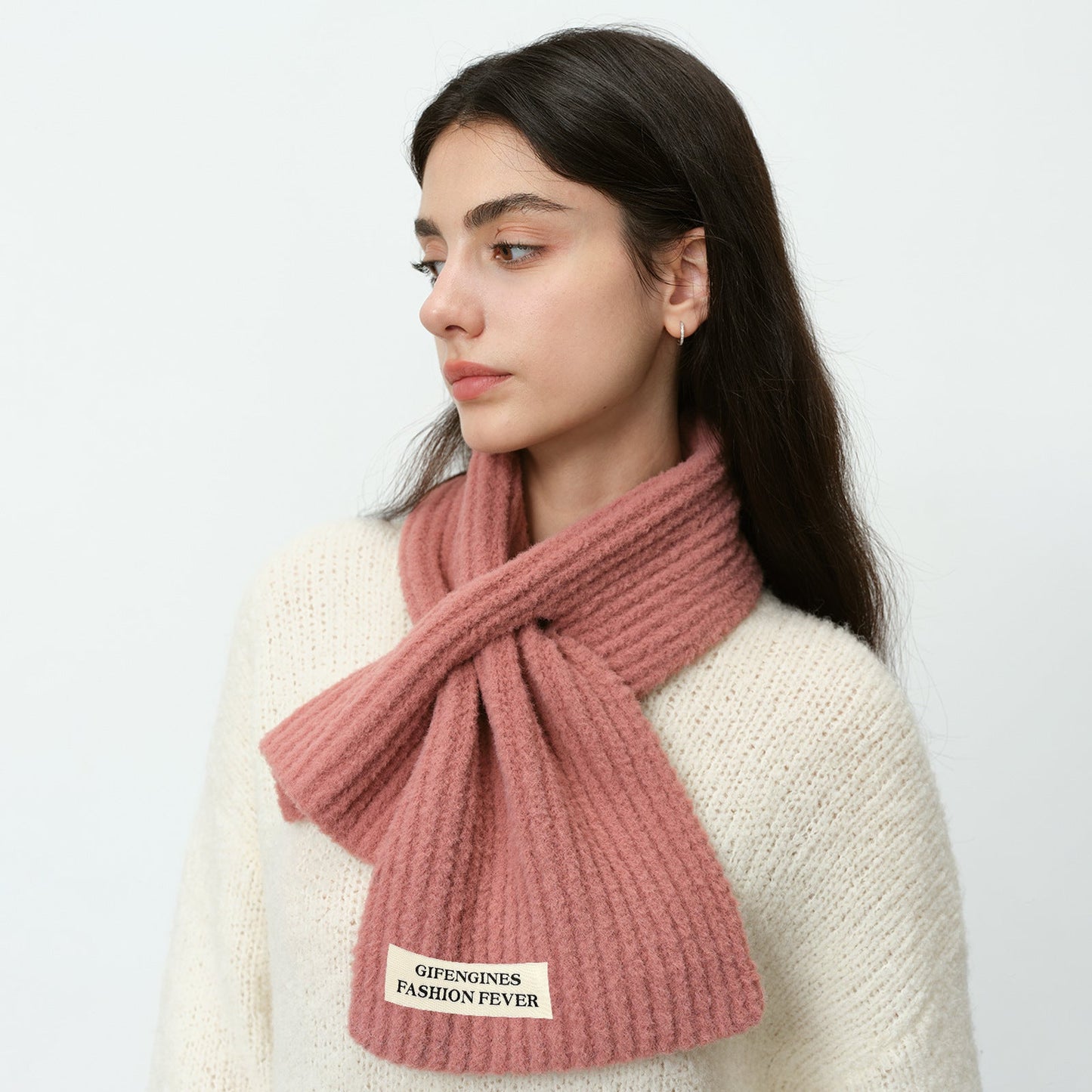 Solid Color Sweet Cross Short Knit Scarves