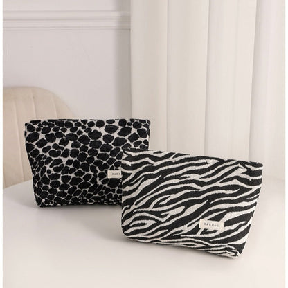 Leopard Zrbra Jacquard Simple Cosmetic Bag