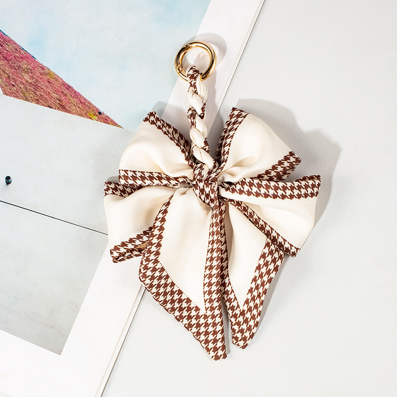 Vintage Print Satin Bow Bag Charms