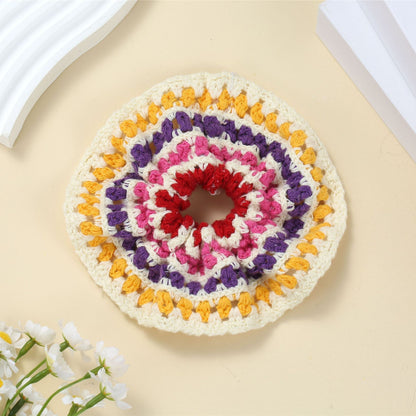 Sweet Colorful Flower Handmade Crochet Scrunchies