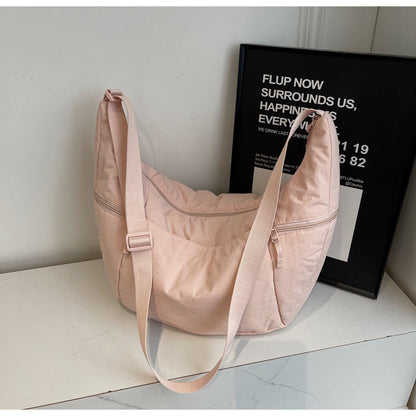 Casual Solid Color Nylon Shoulder Bag