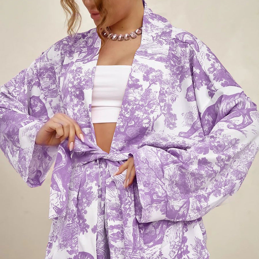 Print Soft Loose Homewear Sets