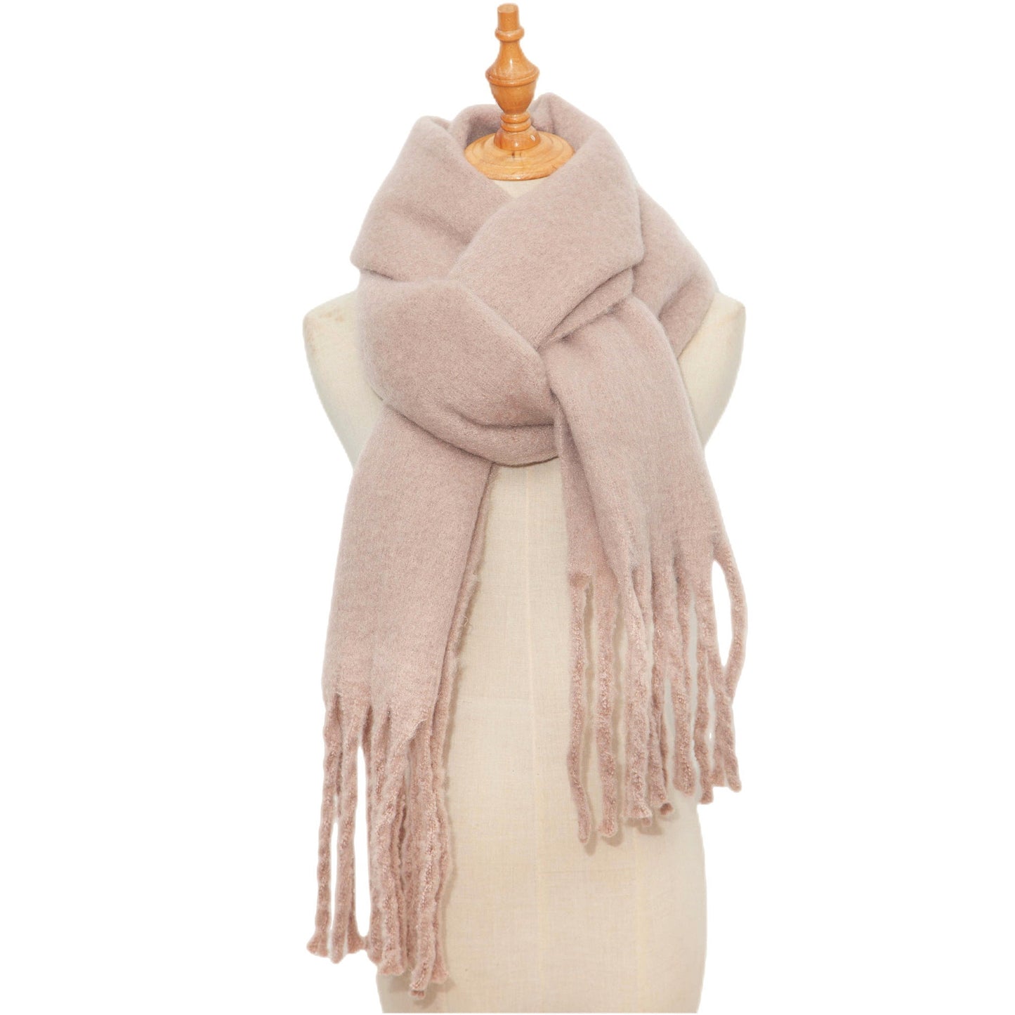 Solid Color Simple Tassel Scarves