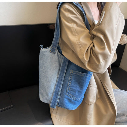 2+ Contrast Color Splice Demin Shoulder bags
