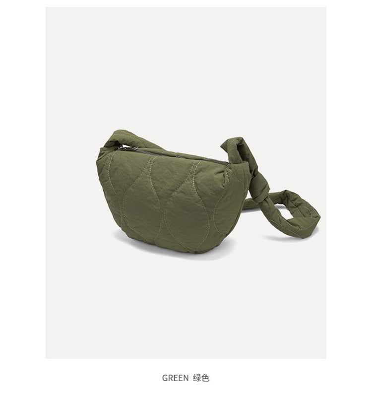 Simple Solod Color Puffer Shoulder Bag