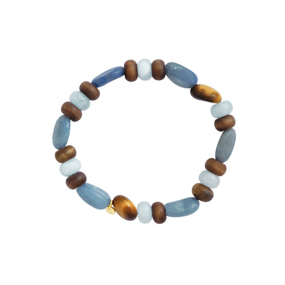 Natural Wood Round Beaded Handmade Bracelet