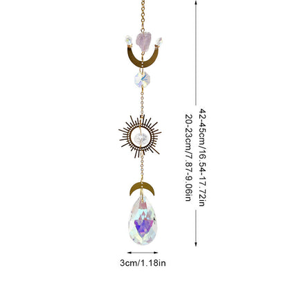 Sun Moon Suncatcher Colorful Crystal Decoration