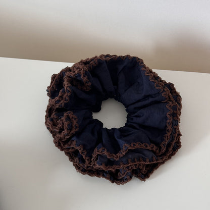 Elegant Yarn Trim Scrunchies Hair Tie