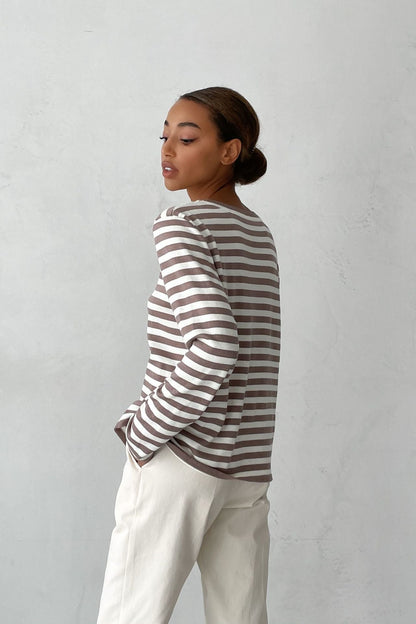 Round Collar Stripe Vintage Sweater