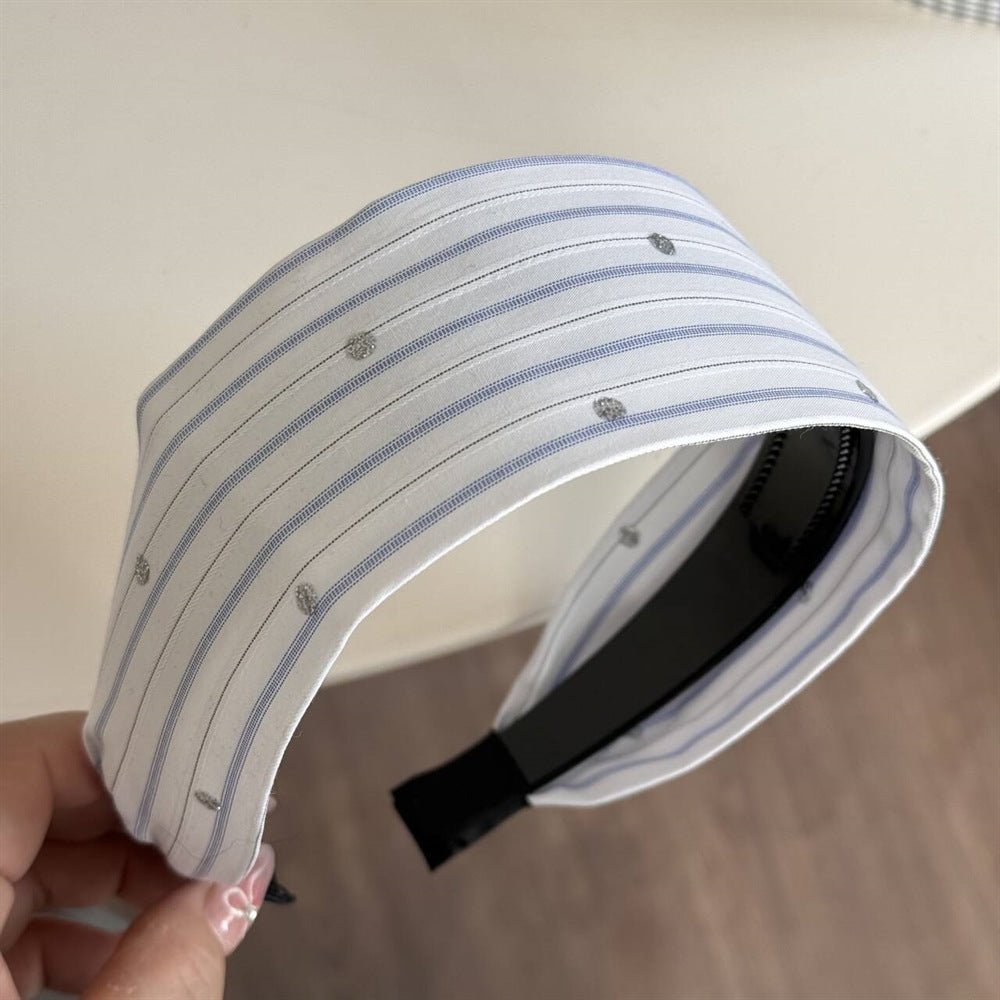 Plaid Rhinestone Simple Wide Headbands