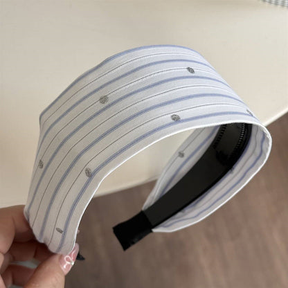 Plaid Rhinestone Simple Wide Headbands