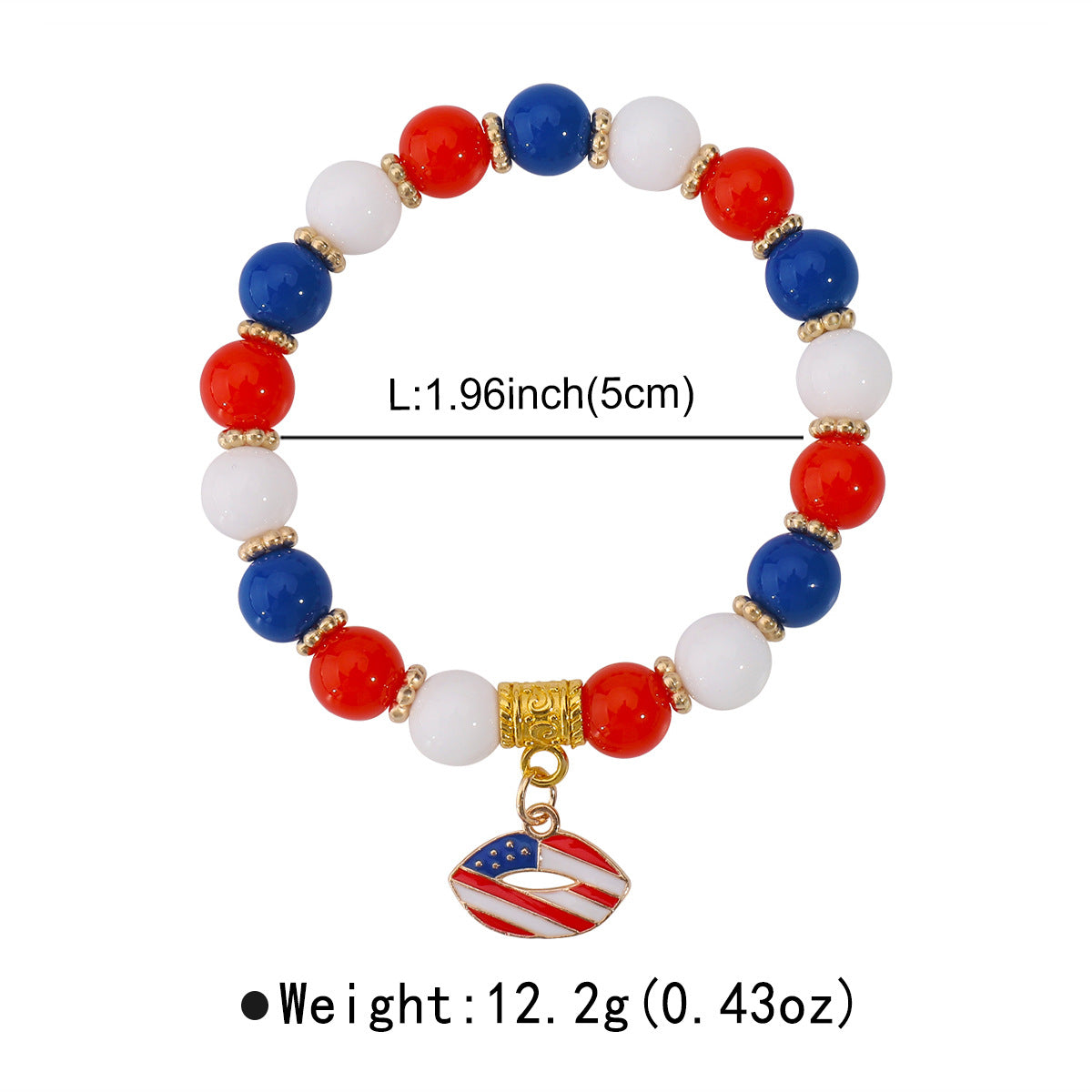 Minimalist USA Pendant Acrylic Beaded Bracelet