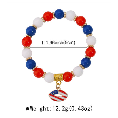 Minimalist USA Pendant Acrylic Beaded Bracelet