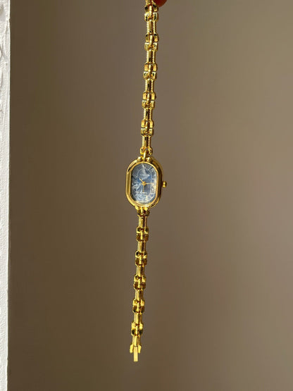 Vintage Gold Oval Bracelet Quartz Watch
