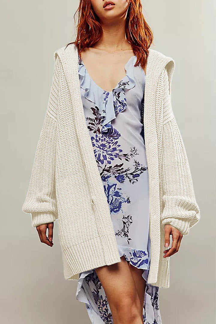 Lapel Loose Button Sweater Cardigan