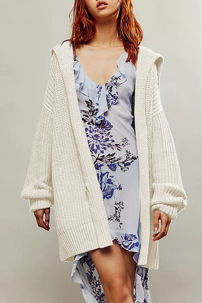 Lapel Loose Button Sweater Cardigan