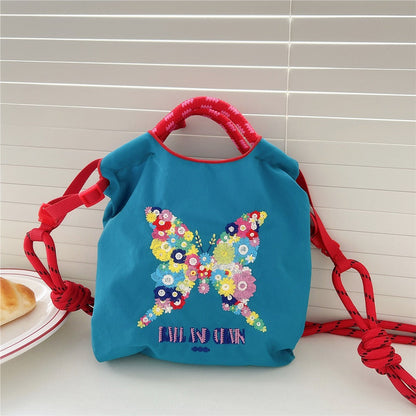 Mini Embrodered Nylon Shopping Shoulder Bag