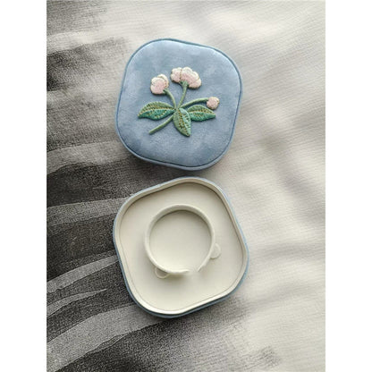 Portable Cute Embroidered Travel Jewelry Case