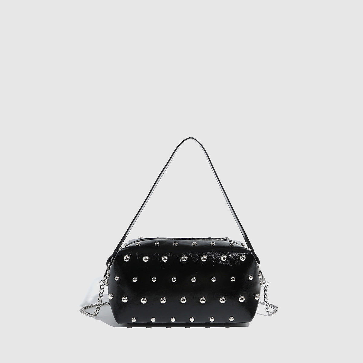 Vintage Studded Square Chain Shoulder Bag