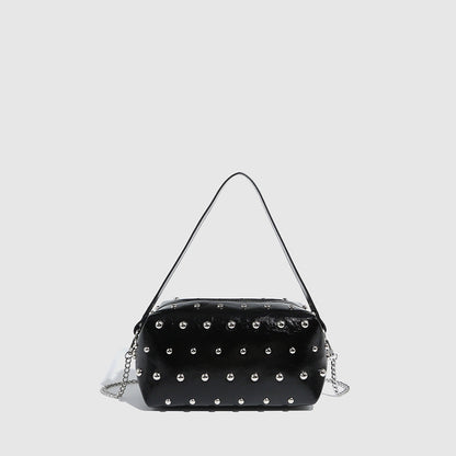Vintage Studded Square Chain Shoulder Bag