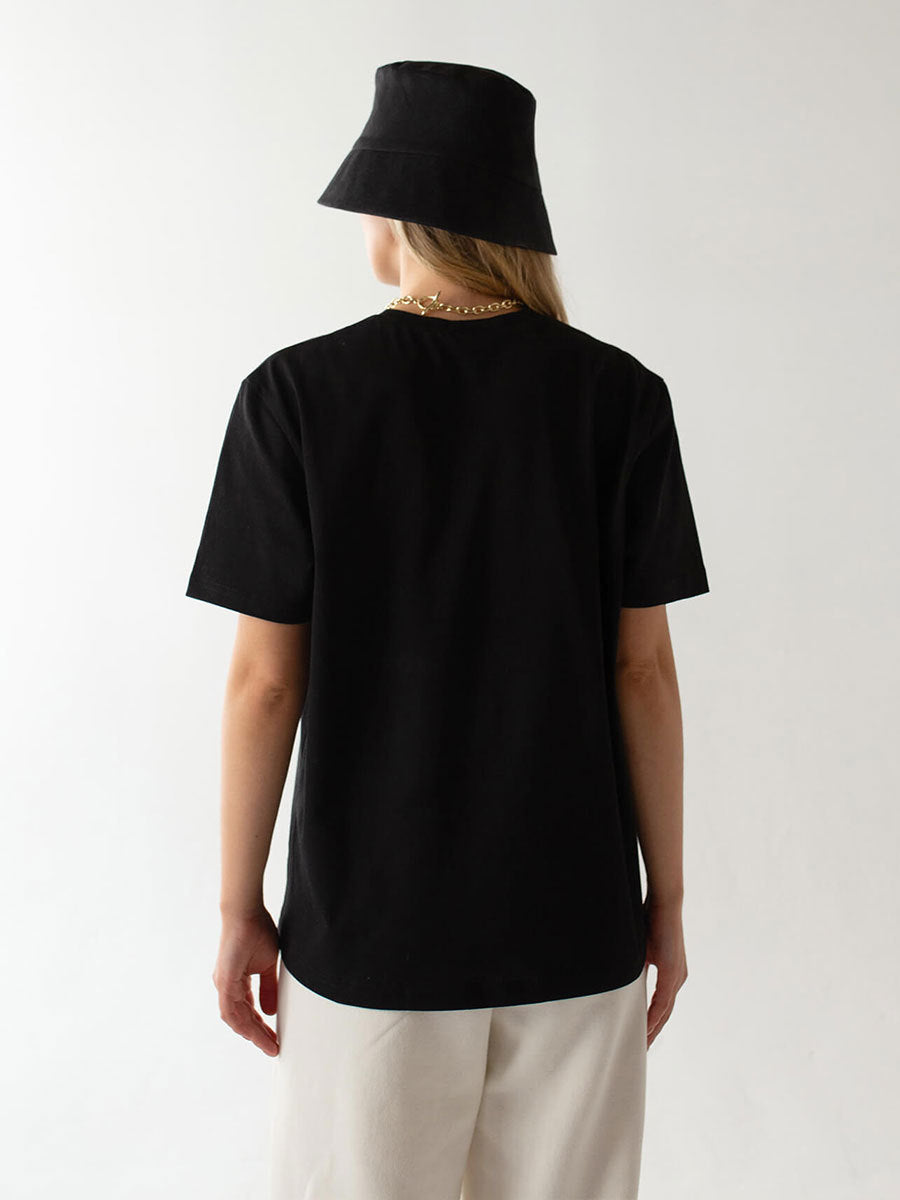 Solid Color Round Neck Loose Short Sleeves Top