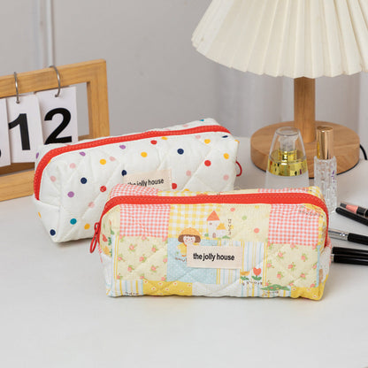 Cute Cartoon Colorful Dots Pencil Pouch