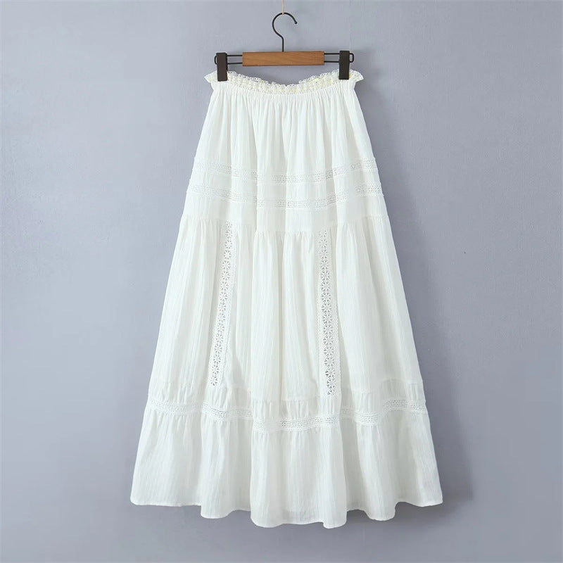 White Lace String Tie Flounce Sweet Set