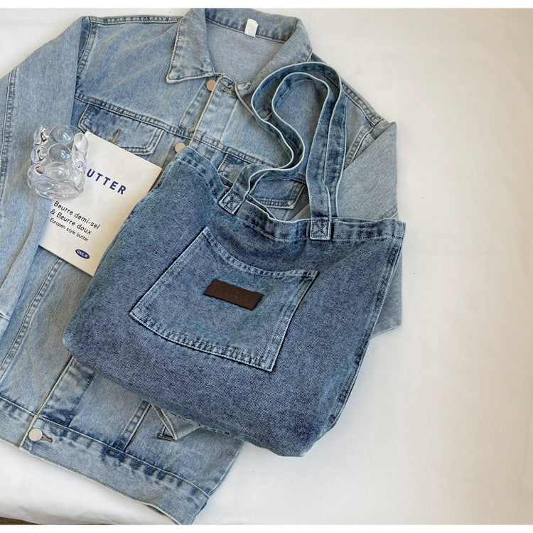 2+ Washed Pocket Demin Shoulder Bags