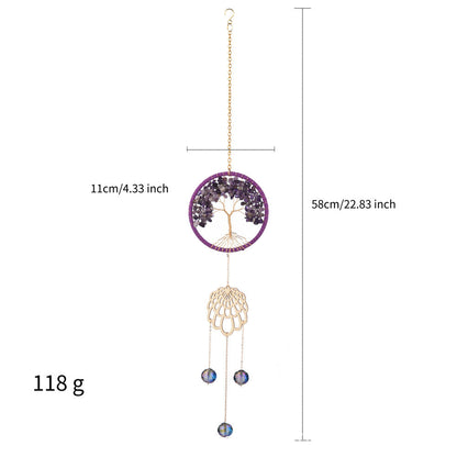 Tree Colorful Stone Crystal Home Hangings