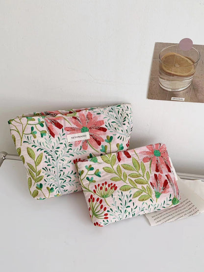 Colorful Large Capacity Flower Print Makeup Bag
