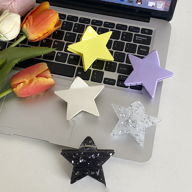Colorful Cute Solid Color Star Hair Claws