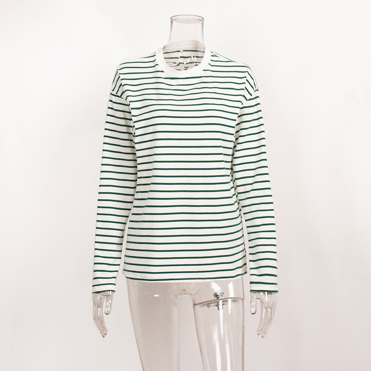 Striped Color Block Simple Loose T-Shirt