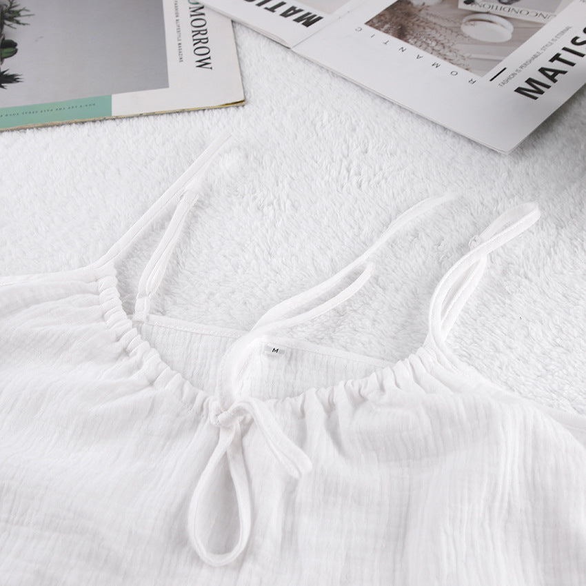 White Loose Casual Sleepwear Sets