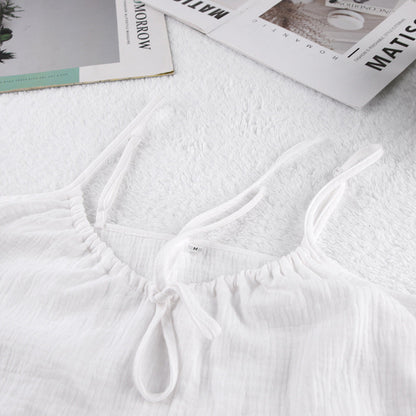 White Loose Casual Sleepwear Sets