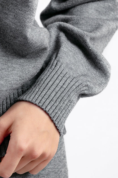 2+Solid Color High Collar Knit Sets