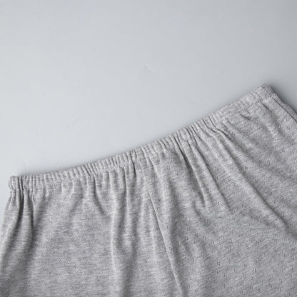 Knit Long Sleeve Top Shorts Sleepwear Set