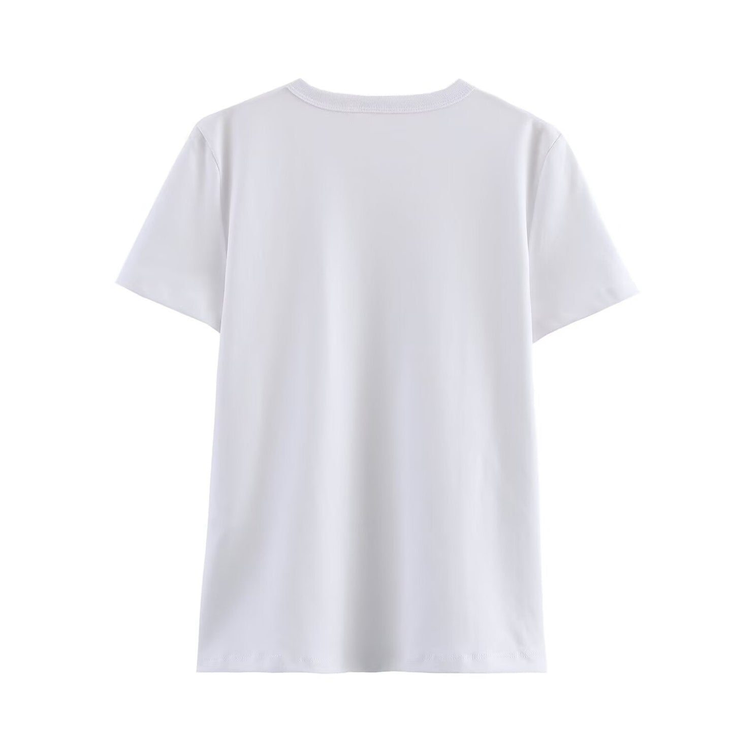 Simple Solid Color Round Neck T-Shirt
