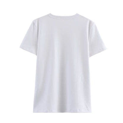 Simple Solid Color Round Neck T-Shirt