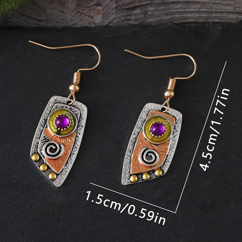 Irregular Silver Drop Dangle Hook Earrings