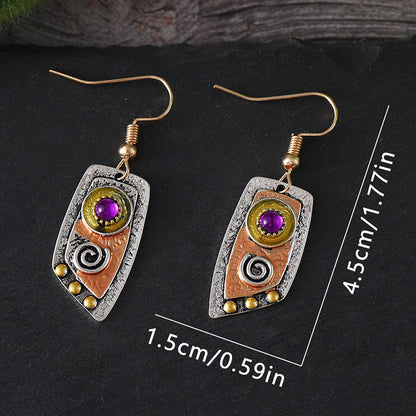 Irregular Silver Drop Dangle Hook Earrings