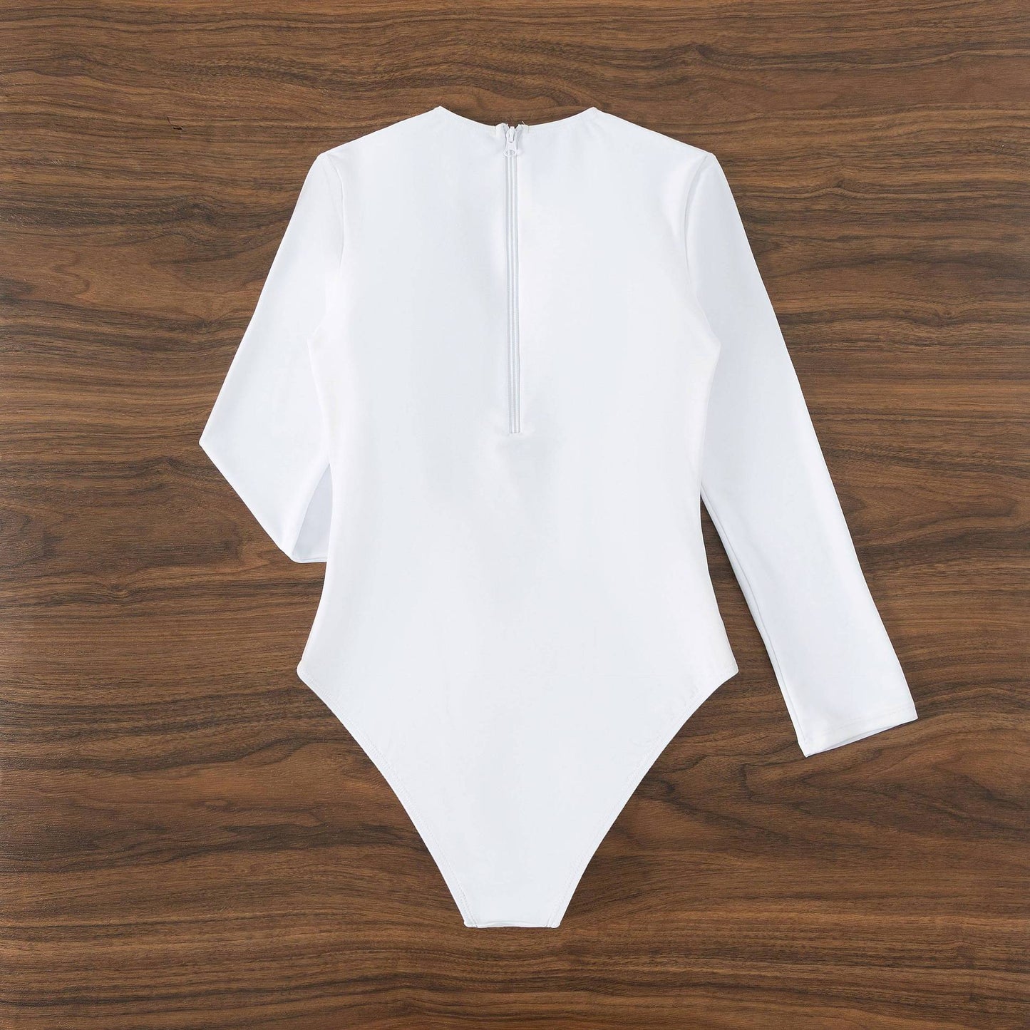 Solid Color Long Sleeves Slim Swimwear